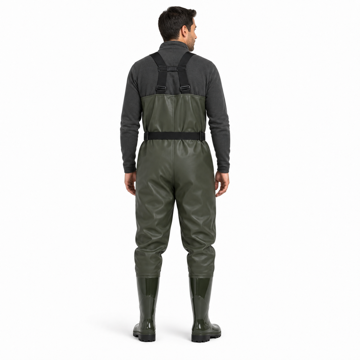 Heavy-Duty PVC Chest Waders with Boots | Reinforced Knees & Anti-Stick Lining