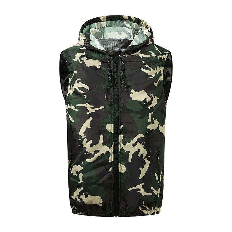 Summer Hooded Air Cooling Vest with 2 Fans – Men & Women Outdoor Heat Relief