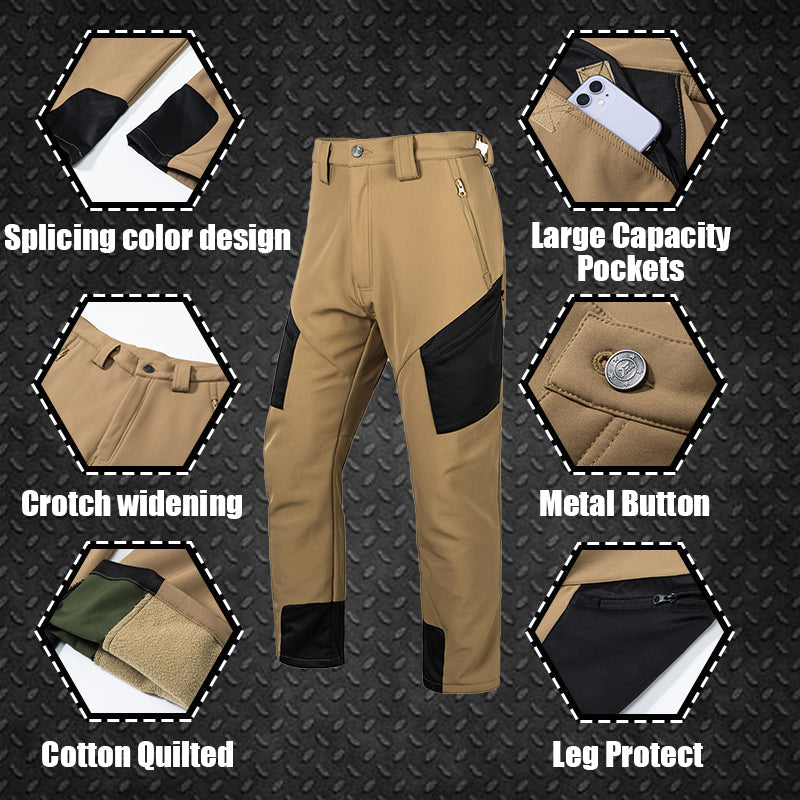 Grampus Men's Softshell Waterproof Outdoor Cargo Trousers for Winter