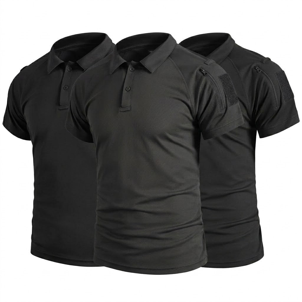3Pack Men's Quick Dry Polo T-Shirts Short Sleeve UPF 50+ Collared Shirts for Summer
