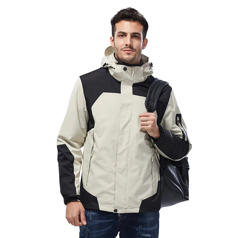 Hooded Colour-Block Coat
