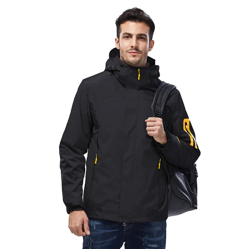 Hooded Colour-Block Coat