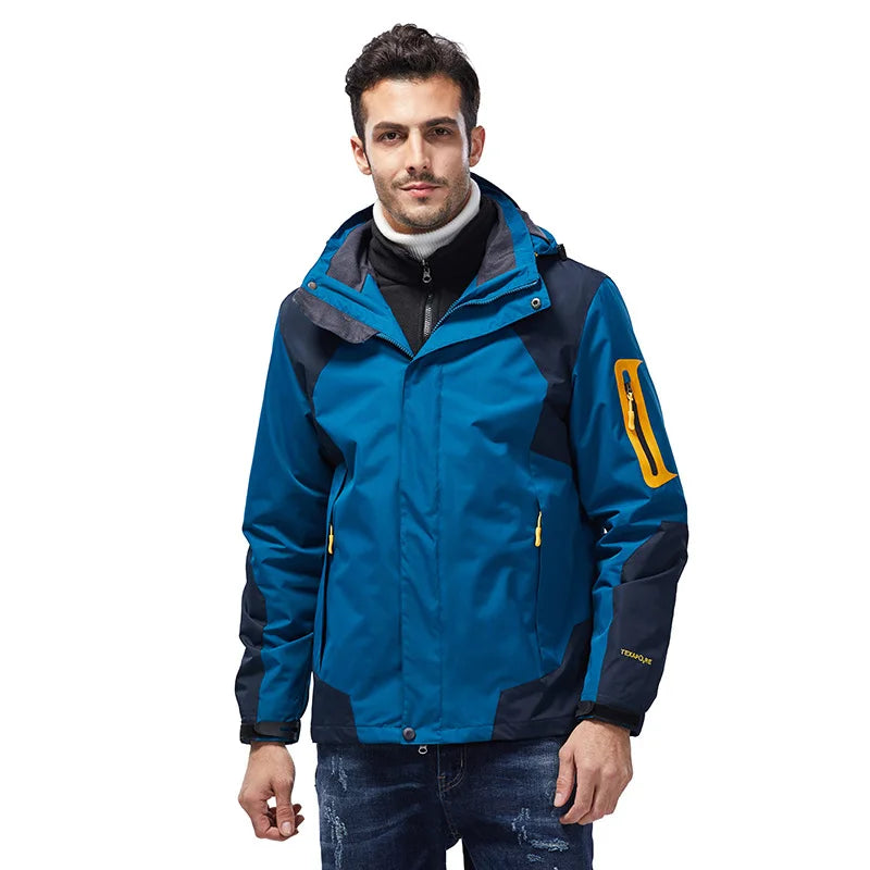 Hooded Colour-Block Coat