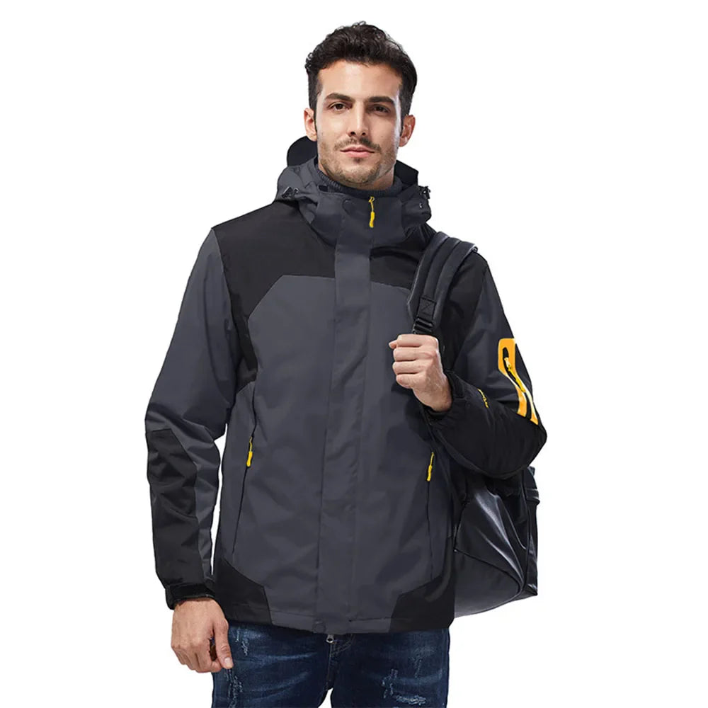 Hooded Colour-Block Coat