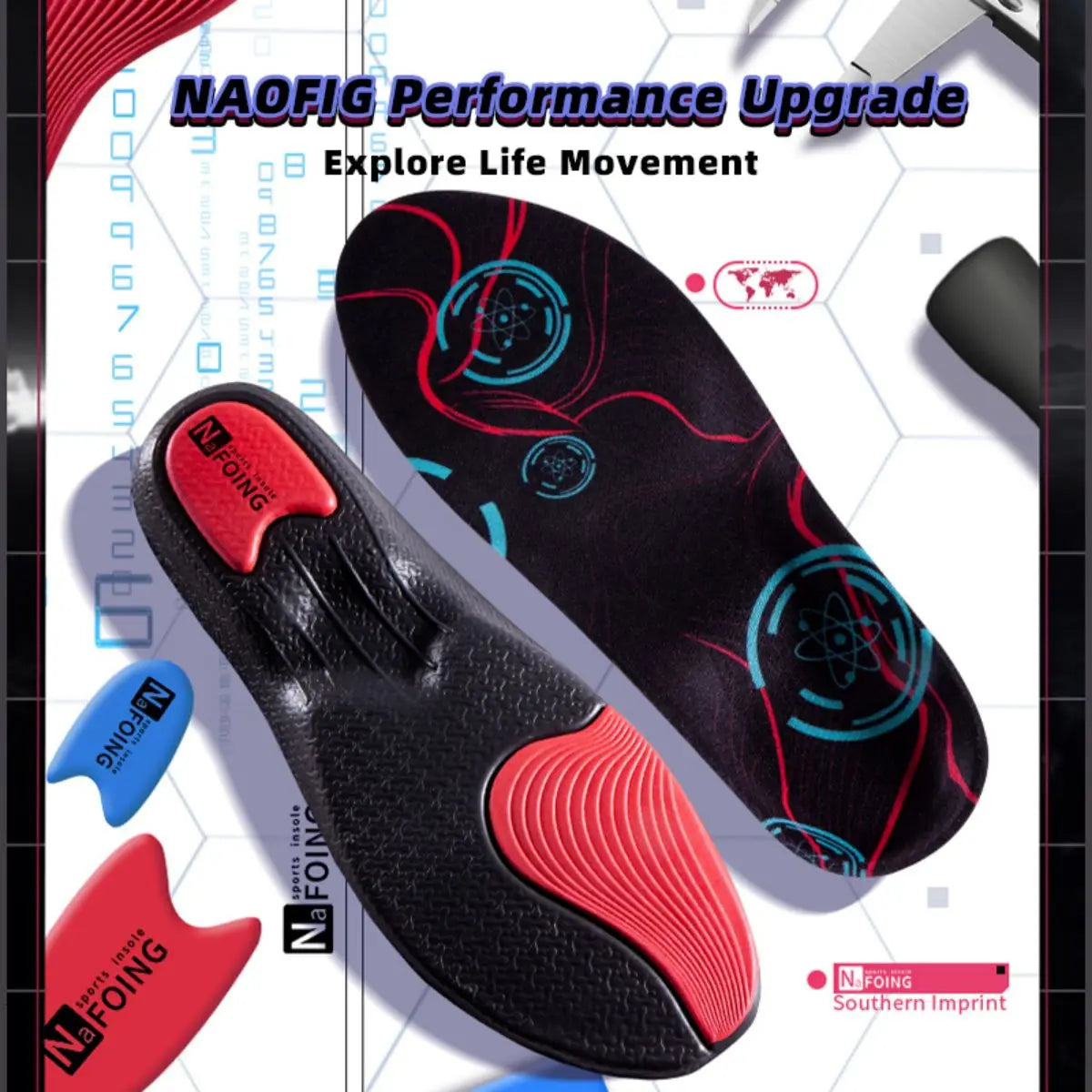 EVA Sports Shoes Palmilhas, Palmilha para Pés, Cestas de Absorção de Choque, Apoio do Arco, Inserções Ortopédicas, 2Pcs