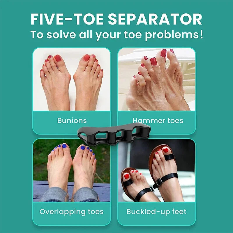1 par de ortopédicos de dedo do pé de silicone macio, separadores de dedo do pé, ortopédicos de joanete e dedo do pé de martelo, adequados para corrida e prática de ioga