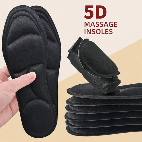 1/2/4/16Pairs 5D Massage Memory Foam Insoles For Shoes Sole Breathable Cushion Sport Running Insoles For Feet Orthopedic Insoles