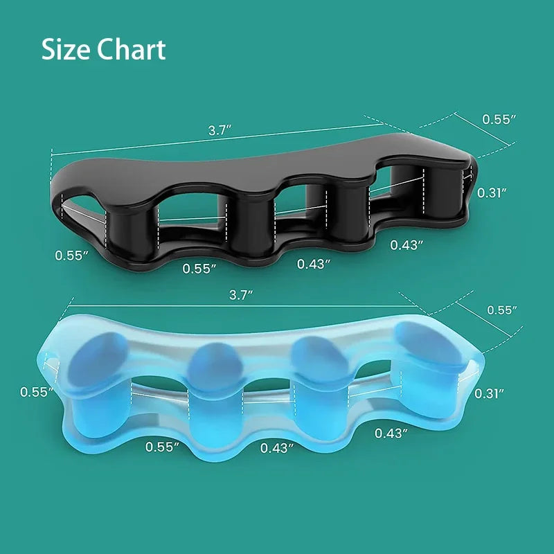 1 par de ortopédicos de dedo do pé de silicone macio, separadores de dedo do pé, ortopédicos de joanete e dedo do pé de martelo, adequados para corrida e prática de ioga
