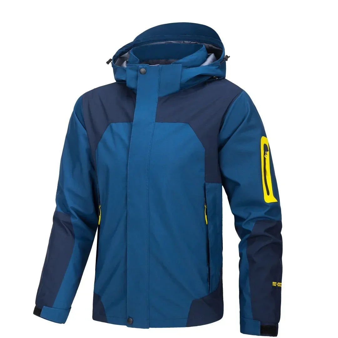 Hooded Colour-Block Coat