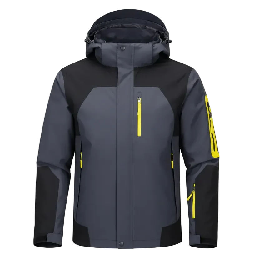 Hooded Colour-Block Coat