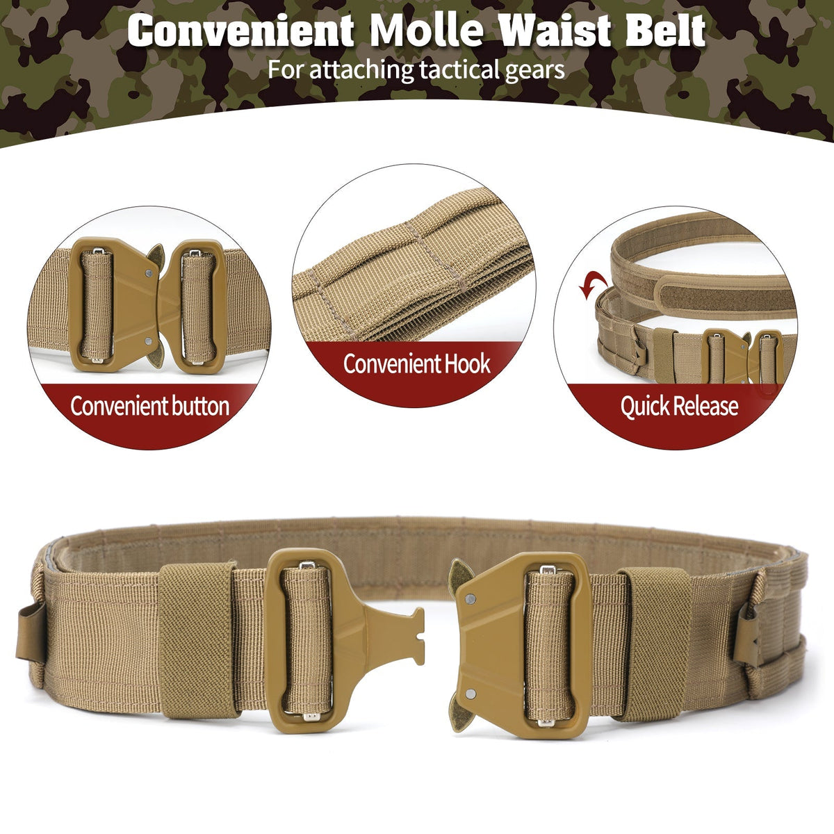 7 in 1 Quick Release Tactical Duty Belt