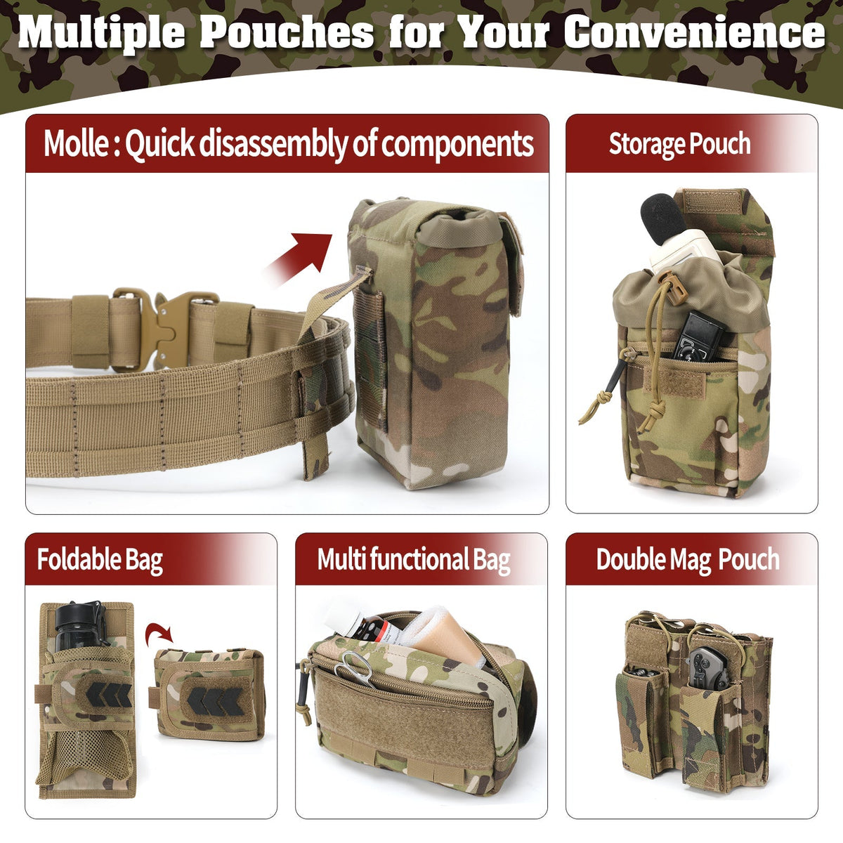 7 in 1 Quick Release Tactical Duty Belt